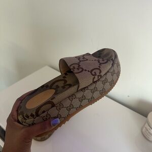 Gucci Women's Tan GG Logo Mules